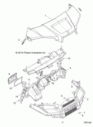 BODY HOOD DASH and GRILL - R15RMA57FA (700144)