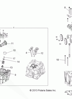 ENGINE CYLINDER HEAD CAMS and VALVES - R15RMA57FA (49RGRCYLINDERHD14570)