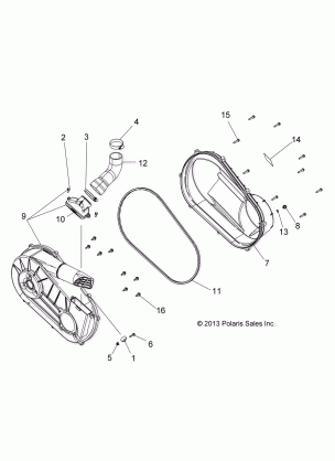 DRIVE TRAIN CLUTCH COVER and DUCTING - R15RNA57AA / AC / AR / E57AS (49RGRCLUTCHCVR14570)