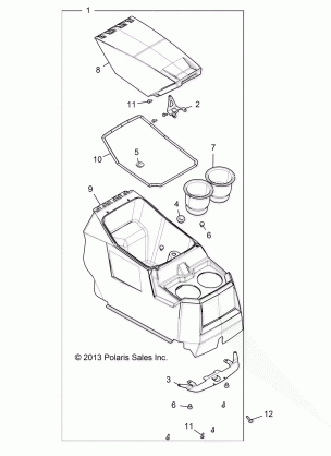 BODY CENTER CONSOLE - R15RTE87AV / BV ALL OPTIONS (49RGRCONSOLE14CREW)