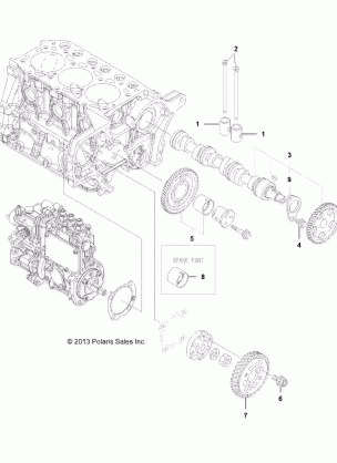 ENGINE CAMSHAFT AND DRIVING GEAR - R141D9JDA / 2D9JDA (49BRUTUSCAM13)