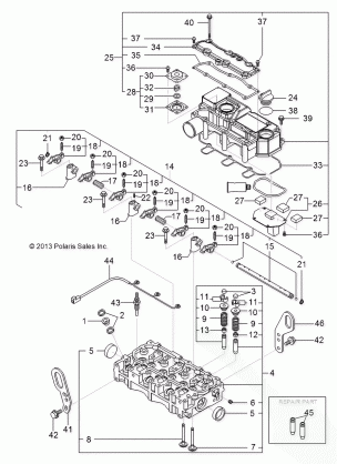 ENGINE CYLINDER HEAD AND BONNET - R141D9JDA / 2D9JDA (49BRUTUSCYLHD13)