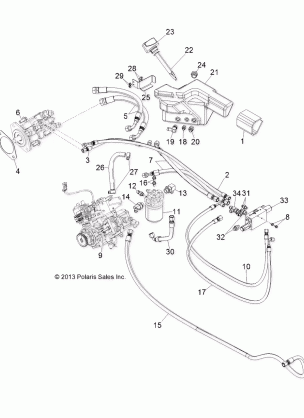 DRIVE TRAIN HYDROSTAT MOUNTING AND LINES - R141D9JDA / 2D9JDA (49BRUTUSHYDROSTAT13)