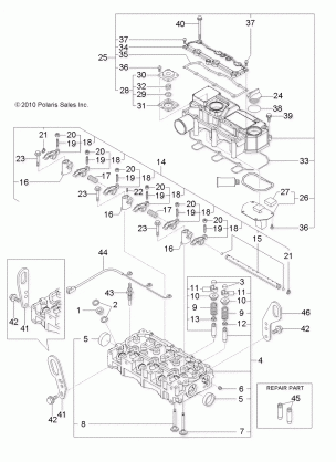 ENGINE CYLINDER HEAD and BONNET - R14TH90FX (49RGRCYLINDERHD11DCREW)