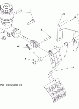 BRAKES PEDAL and MASTER CYLINDER MOUNTING - R14TH90FX (49RGRBRAKEFOOT097004X4)