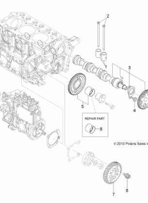 ENGINE CAMSHAFT and DRIVING GEAR - R14WH9EMD (49RGRCAMSHAFT11DCREW)