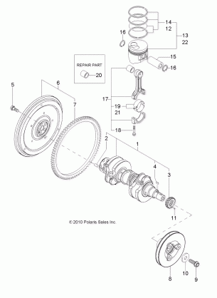 ENGINE CRANKSHAFT and PISTON - R14WH9EMD (49RGRPISTON11DCREW)