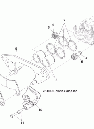 BRAKES FRONT CALIPER - R14WH9EMD (49RGRCALIPER10800CREW)