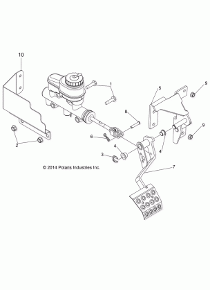 BRAKES PEDAL and MASTER CYLINDER MOUNTING - R14WH9EMD (49RMVBRAKEFOOT14HIP)