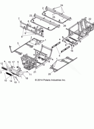 CHASSIS FRAME and FRONT BUMPER - R14WH9EMD (49MVCHASSIS14HIP)