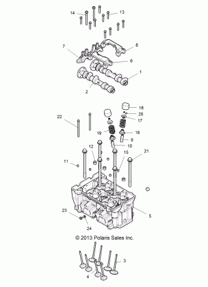 ENGINE CYLINDER HEAD AND VALVES - Z146T1EAM / EAW (49RGRVALVE14RZR1000)