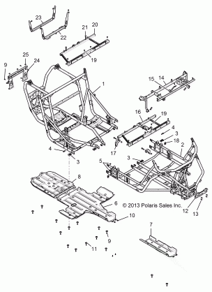CHASSIS MAIN FRAME AND SKID PLATES - Z146T1EAM / EAW (49RGRFRAME1410004)