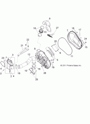 DRIVE TRAIN CLUTCH COVER and DUCTING - Z14JT87AD / 9EAO / 9EAOL / 9EAL (49RGRCLUTCHCVR12RZRXP900)