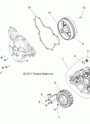 ENGINE STATOR and COVER - Z14JT9EFX (49RGRMAGNETOCVR12RZRXP900)