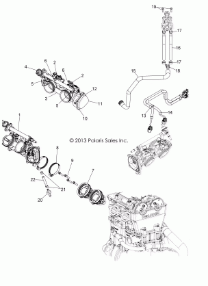 ENGINE THROTTLE BODY and INJECTOR - Z14JT9EFX (49RGRTHROTTLEBODY14RZR900)