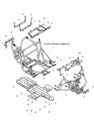 CHASSIS MAIN FRAME AND SKID PLATES - Z14ST1EAM / EAW / EAK / EAN / EFW (49RGRFRAME14RZR1000)