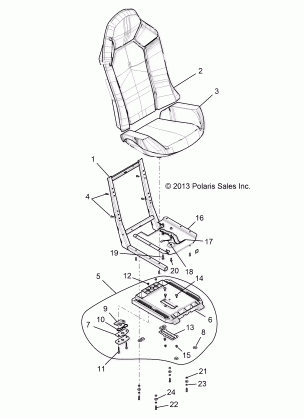 BODY SEAT ASM. AND SLIDER - Z14ST1EFX (49RGRSEAT14RZR1000)