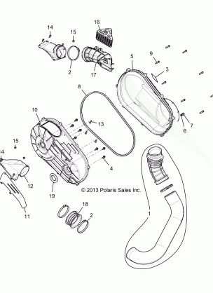 DRIVE TRAIN CLUTCH OVER AND DUCTING - Z14ST1EFX (49RGRCLUTCHCVR14RZR1000)