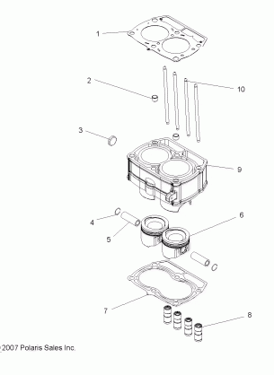 ENGINE PISTON and CYLINDER - Z14VE76AD / 7EAL / 7EAW / EAJ / EAU (49ATVCYLINDER08VISTA)