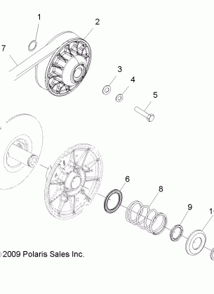 DRIVE TRAIN SECONDARY CLUTCH - Z14VE76AD / 7EAL / 7EAW / EAJ / EAU (49ATVCLUTCHDRIVEN10RZRI)