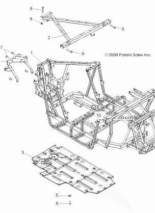 CHASSIS MAIN FRAME and SKID PLATE - Z14VE76FX / FI (49RGRFRAME09RZR)