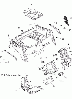 BODY REAR RACK and FENDERS - Z14VH57AD / 6EAI / EAW (49RGRRACKMTG13RZR600)