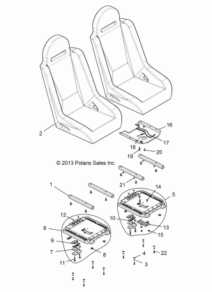 BODY SEAT ASM. AND SLIDER - Z14VH7EAJ (49RGRSEAT14RZR800)