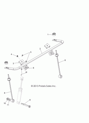 SUSPENSION STABILIZER BAR FRONT - Z14VH76AC / AD / EAI / EAK / EAJ / EAL / EAW (49RGRSTABILIZERFRT14RZR800)