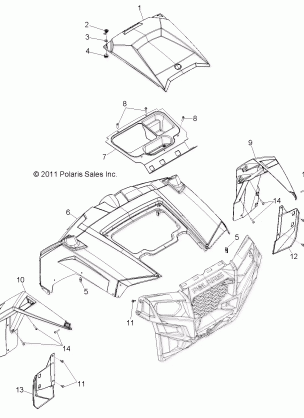 BODY HOOD and FRONT BODY WORK - Z14XT9EAO (49RGRHOOD12RZRXP900)