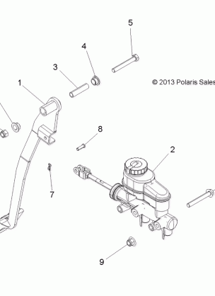 BRAKES PEDAL AND MASTER CYLINDER - R14RH57AA / AC / AR / 6EAZ (49RGRBRAKEFOOT14570)