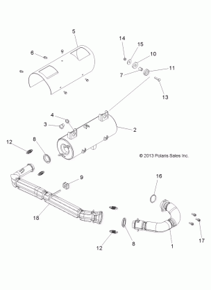 ENGINE EXHAUST SYSTEM - R14RH57FX (49RGREXHAUST14570)