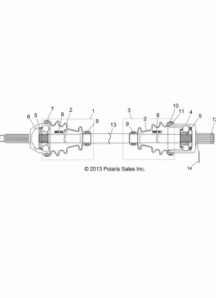 DRIVE TRAIN FRONT DRIVE SHAFT - R14RH57FX (49RGRSHAFTDRV14570I)