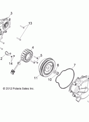 ENGINE STATOR and FLYWHEEL - R13WH76AG / AR / EAH / EAI (49RGRSTATOR13CREW)