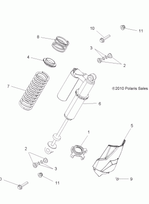 SUSPENSION REAR SHOCK MOUNTING - R13JT87AD / AL / 9EAL / EAO / EAT / EAW / EAP (49RGRSHOCKMTGRR11RZR875)