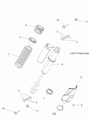 SUSPENSION REAR SHOCK MOUNTING - R13JT9EAK (49RGRSHOCKMTGRR13RZRXP900I)