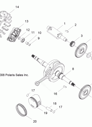 ENGINE CRANKSHAFT and PISTON - R13VA17AA / AB (49RGRPISTON09RZR170)