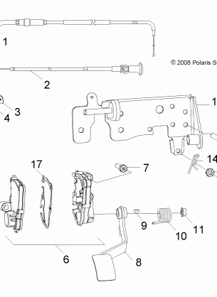 STEERING CONTROLS and THROTTLE - R13VA17AA / AB (49RGRTHROTTLEPEDAL09RZR170)