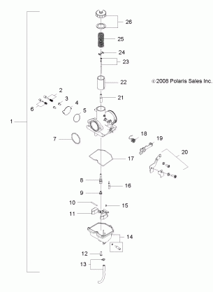 ENGINE CARBURETOR - R13VA17AA / AB (49ATVCARB09RZR170)