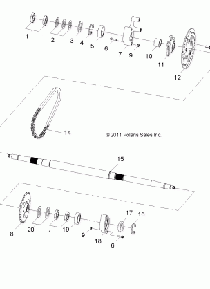 WHEELS REAR AXLE - R13VA17AA / AB (49RGRAXLE12RZR170)