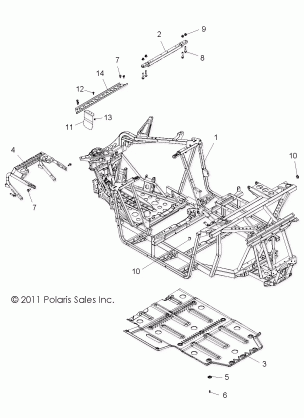 CHASSIS MAIN FRAME and SKID PLATE - R13VH57FX (49RGRFRAME12RZR570)