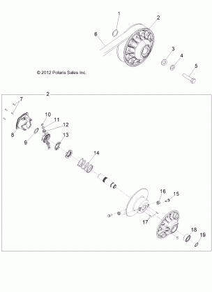 DRIVE TRAIN SECONDARY CLUTCH - R13VH76EAI (49RGRCLUTCHDVN13RZR)