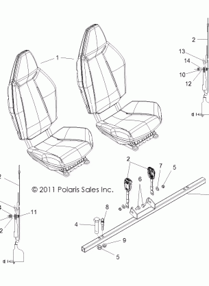 BODY SEAT MOUNTING and BELTS - R13VH76AC / AD / AN / AS / EAI (49RGRSEATMTG12RZR800)