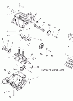 ENGINE CRANKCASE and CRANKSHAFT - R13VH76AC / AD / AN / AS / EAI (49RGRCRANKCASE10RZRS)