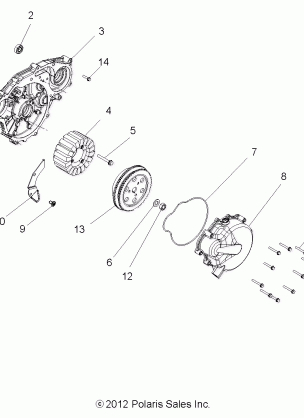 ENGINE STATOR and FLYWHEEL - R13VH76AC / AD / AN / AS / EAI (49RGRMAGNETOCVR013RZR)