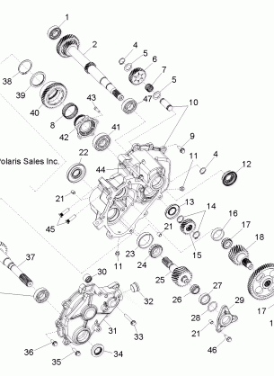 DRIVE TRAIN MAIN GEARCASE INTERNALS 1 - R13VH76AC / AD / AN / AS / EAI (49RGRTRANSINTL12RZR)