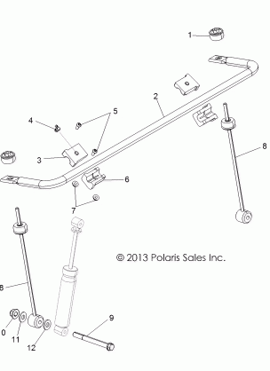 SUSPENSION STABILIZER BAR FRONT - R13VH76AC / AD / AN / AS / EAI (49RGRSTABILIZERFRT13RZR)