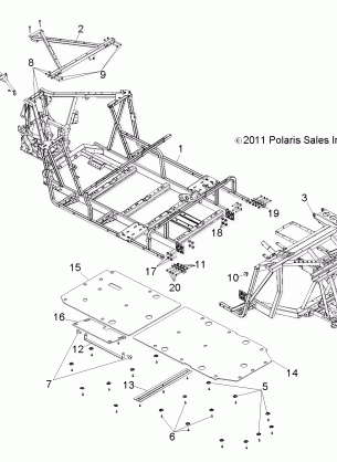 CHASSIS MAIN FRAME and SKID PLATE - R13XE76AD / EAI (49RGRFRAME12RZR4)