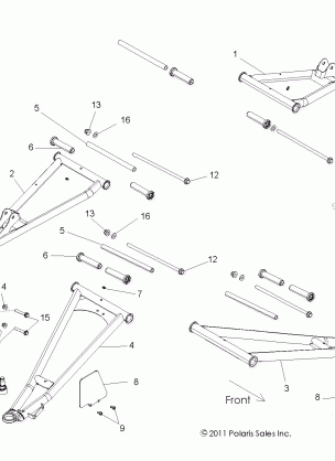 SUSPENSION FRONT CONTROL ARMS - R13XE76AD / EAI (49RGRSUSPFRT12RZR4)