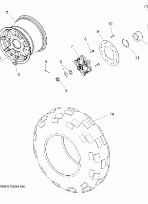 WHEELS REAR - R13XE76AD / EAI (49ATVWHEELREAR09RZRS)