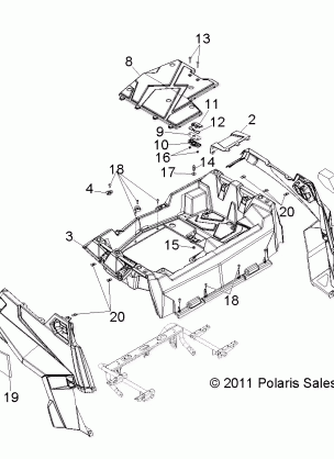 BODY REAR RACK and FENDERS - R13XT87AA / 9EAK (49RGRRACKMTG12RZRXP900)